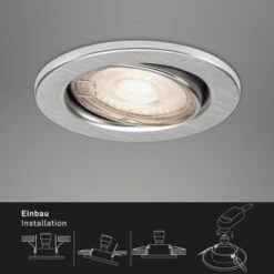 Briloner LED-Einbaustrahler 3er GU10 Alumium Ø 8,6 Cm Schwenkbar -Globo Deutschland Verkaufsgeschäft 002707367420 1675 102020 3