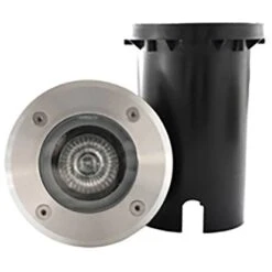 Lutec Bodeneinbauleuchte Berlin 1-flammig Edelstahl Ø 11 Cm X 15 Cm