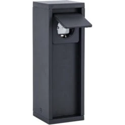 Lutec Stromverteiler Mains 1 Steckdose Mattschwarz 24,1 Cm X 8 Cm X 8 Cm