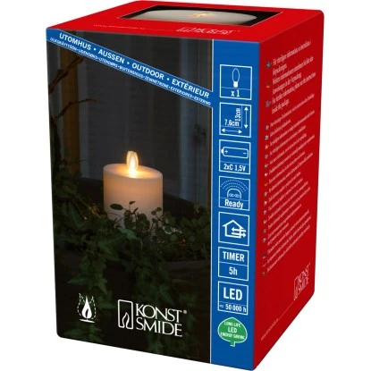 Konstsmide LED Kerze 5 H Timer Fernbedienbar Cremeweiß 13 Cm 5 Konstsmide LED Kerze 5 H Timer Fernbedienbar Cremeweiß 13 Cm – Bild 5