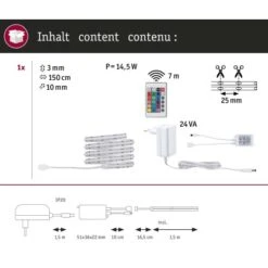 Paulmann SimpLED LED Strip COB Komplettset 1,5 M Mehrfarbig 12W -Globo Deutschland Verkaufsgeschäft 4000870788639 2425 AR 01