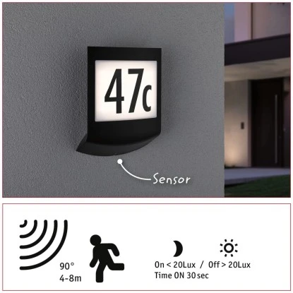 Paulmann LED-Outdoor-Wandleuchte Padea 230 V Mit Sensor Anthrazit 9 Paulmann LED-Outdoor-Wandleuchte Padea 230 V Mit Sensor Anthrazit – Bild 9
