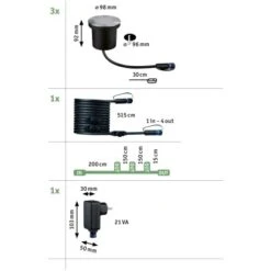 Paulmann LED-Outdoor-Bodeneinbaustrahler Floor Plug & Shine 3 Stk Ø 9,8 Cm -Globo Deutschland Verkaufsgeschäft 4000870947173 2425 VM 05