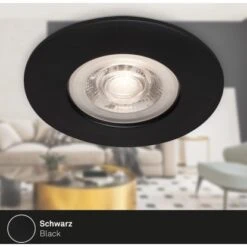 Brilo LED-Einbauleuchte Kulana Dimmbar 4 Stk. Schwarz Matt 4,9 W -Globo Deutschland Verkaufsgeschäft 4002707421535 1675 5