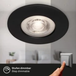 Brilo LED-Einbauleuchte Kulana Dimmbar 4 Stk. Schwarz Matt 4,9 W -Globo Deutschland Verkaufsgeschäft 4002707421535 1675 6