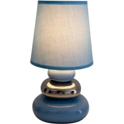 Näve Tischleuchte Stoney Keramik Blau 31 Cm -Globo Deutschland Verkaufsgeschäft 4003222747247 3065 CU 02