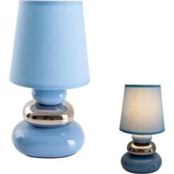 Näve Tischleuchte Stoney Keramik Blau 31 Cm -Globo Deutschland Verkaufsgeschäft 4003222747247 3065 CU 05