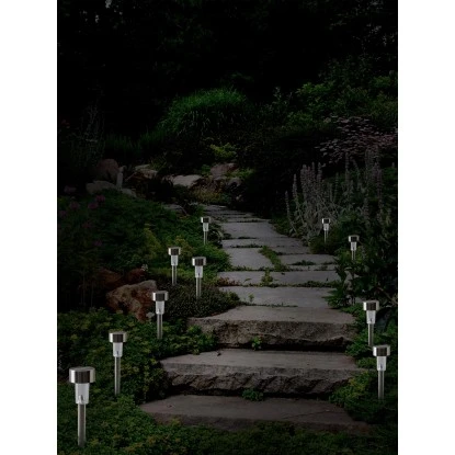 Näve LED-Solar-Erdspieß 8er-Set Silber 36 Cm 5 Näve LED-Solar-Erdspieß 8er-Set Silber 36 Cm – Bild 5