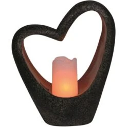 Näve LED-Solar-Dekoleuchte Herz Braun