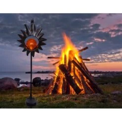 Näve LED-Solar-Erdspieß Sonne Kupfer 93,5 Cm -Globo Deutschland Verkaufsgeschäft 4003222875230 3065 AB 3