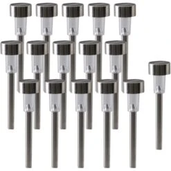 Näve LED-Solar-Erdspieß IP44 Silber 16er-Set 36 Cm -Globo Deutschland Verkaufsgeschäft 4003222880227 3065 CU 3