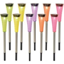 Globo Deutschland Verkaufsgeschäft 14 Näve LED-Solar-Erdspieß Multi Bunt 10er-Set