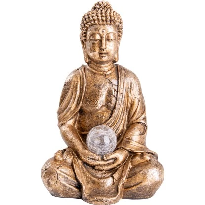 Näve LED-Deko-Solarleuchte Buddha Goldfarben 30,5 Cm 1 Näve LED-Deko-Solarleuchte Buddha Goldfarben 30,5 Cm