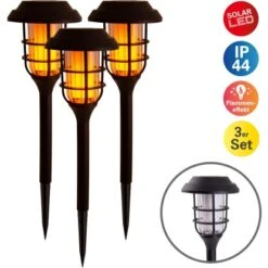 Näve LED-Outdoor-Erdspieß 3er-Set 34 Cm -Globo Deutschland Verkaufsgeschäft 4003222882573 3065 04