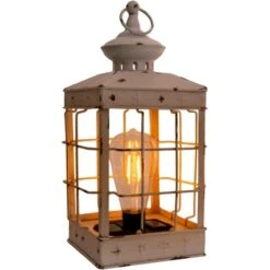 Näve LED-Deko-Solarleuchte Laterne 31,5 Cm Antik Weiß Mit Aufhängemöglichkeit -Globo Deutschland Verkaufsgeschäft 4003222884614 3065 CU 3