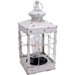 Näve LED-Deko-Solarleuchte Laterne 31,5 Cm Antik Weiß Mit Aufhängemöglichkeit -Globo Deutschland Verkaufsgeschäft 4003222884614 3065 CU 6