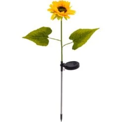 Näve Solar-Erdspieß Sonnenblumen IP44 Gelb-Grün 2er-Set 78,5 Cm