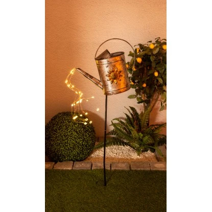 Näve LED-Solar-Erdspieß Gießkanne 110 Cm Verzinkt 2 Näve LED-Solar-Erdspieß Gießkanne 110 Cm Verzinkt – Bild 2