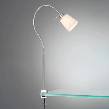 Fischer & Honsel Klemmleuchte Jam 1-flammig Nickelfarben/Sand 3 Fischer & Honsel Klemmleuchte Jam 1-flammig Nickelfarben/Sand – Bild 3