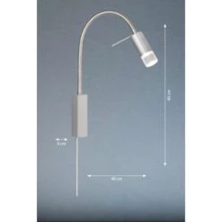 Fischer & Honsel LED-Wandspot Flex River Nickelfarben Hell 40 Cm -Globo Deutschland Verkaufsgeschäft 4003694304092 1546 VM 09