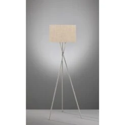 Fischer & Honsel Stehleuchte Wotan 3-flammig Nickelfarben/Sand Leinen -Globo Deutschland Verkaufsgeschäft 4003694402644 1546 A 10