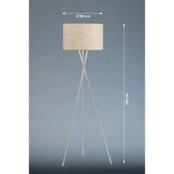 Fischer & Honsel Stehleuchte Wotan 3-flammig Nickelfarben/Sand Leinen -Globo Deutschland Verkaufsgeschäft 4003694402644 1546 VM 09