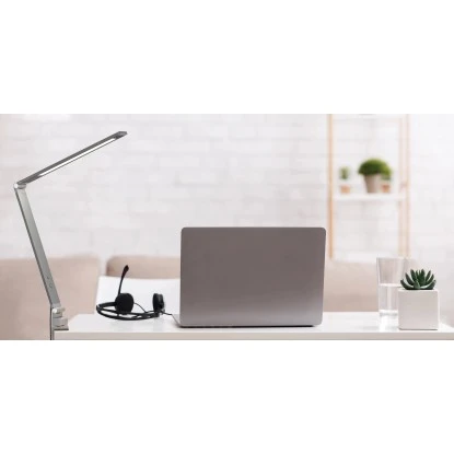 Fischer & Honsel LED-Klemmleuchte Geri Grau/Weiß 38 Cm 2 Fischer & Honsel LED-Klemmleuchte Geri Grau/Weiß 38 Cm – Bild 2