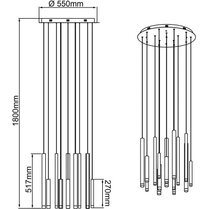 Brilliant Pendelleuchte Cembalo 16-flammig Aluminium Und Schwarz Und Braun 13 Brilliant Pendelleuchte Cembalo 16-flammig Aluminium Und Schwarz Und Braun – Bild 13