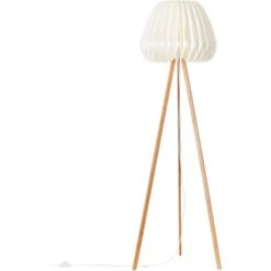 Brilliant Standleuchte Inna Dreibeinig Holz Hell Und Weiß -Globo Deutschland Verkaufsgeschäft 4004353379017 4731 CU 04