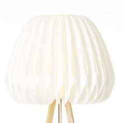 Brilliant Standleuchte Inna Dreibeinig Holz Hell Und Weiß -Globo Deutschland Verkaufsgeschäft 4004353379017 4731 CU 09