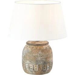 Brilliant Tischlampe Amadora Weiß-Braun