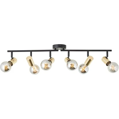 Brilliant Spotbalken Kerry 6-flammig Schwarz Und Messing 3 Brilliant Spotbalken Kerry 6-flammig Schwarz Und Messing – Bild 3