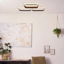 Brilliant LED-Deckenleuchte Dennet 62 Cm X 62 Cm 3-flammig Schwarz Und Holz -Globo Deutschland Verkaufsgeschäft 4004353409660 4731 AB 20