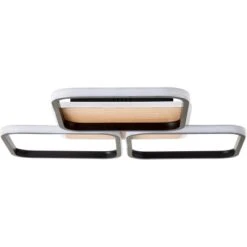 Brilliant LED-Deckenleuchte Dennet 62 Cm X 62 Cm 3-flammig Schwarz Und Holz -Globo Deutschland Verkaufsgeschäft 4004353409660 4731 CU 02