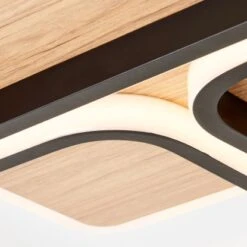 Brilliant LED-Deckenleuchte Dennet 62 Cm X 62 Cm 3-flammig Schwarz Und Holz -Globo Deutschland Verkaufsgeschäft 4004353409660 4731 CU 03