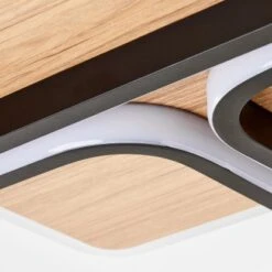 Brilliant LED-Deckenleuchte Dennet 62 Cm X 62 Cm 3-flammig Schwarz Und Holz -Globo Deutschland Verkaufsgeschäft 4004353409660 4731 CU 04