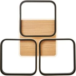 Brilliant LED-Deckenleuchte Dennet 62 Cm X 62 Cm 3-flammig Schwarz Und Holz -Globo Deutschland Verkaufsgeschäft 4004353409660 4731 CU 05