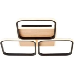 Brilliant LED-Deckenleuchte Dennet 62 Cm X 62 Cm 3-flammig Schwarz Und Holz -Globo Deutschland Verkaufsgeschäft 4004353409660 4731 CU 07