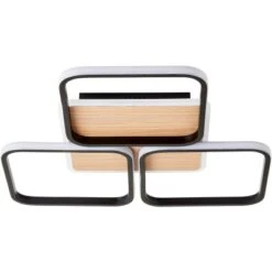 Brilliant LED-Deckenleuchte Dennet 62 Cm X 62 Cm 3-flammig Schwarz Und Holz -Globo Deutschland Verkaufsgeschäft 4004353409660 4731 CU 08