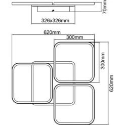 Brilliant LED-Deckenleuchte Dennet 62 Cm X 62 Cm 3-flammig Schwarz Und Holz -Globo Deutschland Verkaufsgeschäft 4004353409660 4731 CU 09