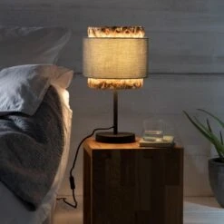 Brilliant Tischleuchte Waterlilly 45 Cm Grau Und Beige