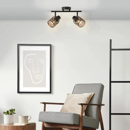 Brilliant Spotrohr Bano 2-flammig Schwarz Matt 2 Brilliant Spotrohr Bano 2-flammig Schwarz Matt – Bild 2