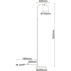 Brilliant Stehleuchte Weald Schwarz Und Holz -Globo Deutschland Verkaufsgeschäft 4004353419270 4731 CU 07