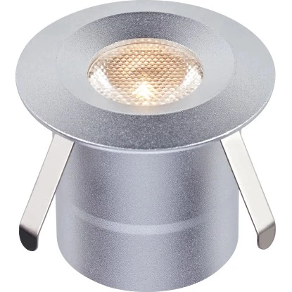 LED Bodeneinbauleuchte Budoni Rund Silber 5 Stück 1 LED Bodeneinbauleuchte Budoni Rund Silber 5 Stück