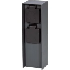 Globo Deutschland Verkaufsgeschäft 6 2-fach Steckdosensäule IP44 Anthrazit