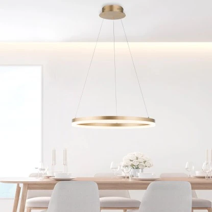 Paul Neuhaus Pendelleuchte Titus 1-flammig Messing Matt Ø 60 Cm 5 Paul Neuhaus Pendelleuchte Titus 1-flammig Messing Matt Ø 60 Cm – Bild 5