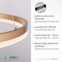 Paul Neuhaus Pendelleuchte Titus 1-flammig Messing Matt Ø 60 Cm 18 Paul Neuhaus Pendelleuchte Titus 1-flammig Messing Matt Ø 60 Cm -Globo Deutschland Verkaufsgeschäft 4012248362853 2426 AI 03