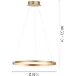 Paul Neuhaus Pendelleuchte Titus 1-flammig Messing Matt Ø 60 Cm 23 Paul Neuhaus Pendelleuchte Titus 1-flammig Messing Matt Ø 60 Cm -Globo Deutschland Verkaufsgeschäft 4012248362853 2426 VM 01
