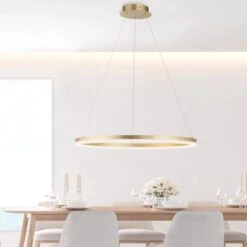 Paul Neuhaus Pendelleuchte Titus 1-flammig Messing Matt Ø 80 Cm -Globo Deutschland Verkaufsgeschäft 4012248362877 2426 AB 01