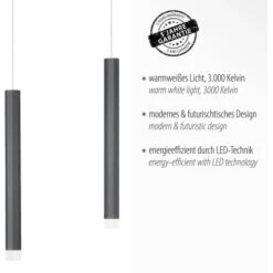 Leuchten Direkt LED-Pendelleuchte Bruno 3-flammig Schwarz 55 X 120 Cm -Globo Deutschland Verkaufsgeschäft 4043689979843 2426 03